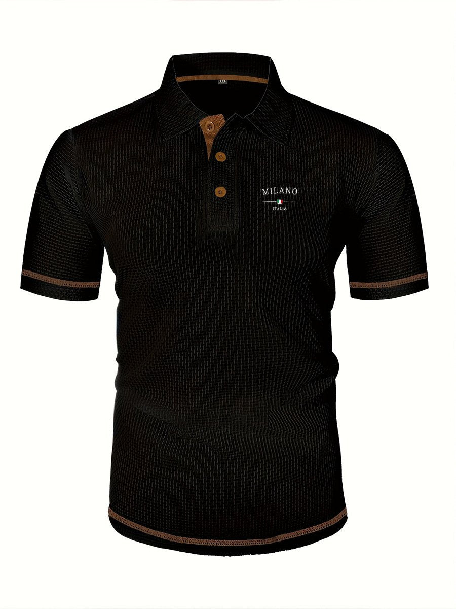 Men's Casual Polo Shirts Classic Short Sleeve Basic Button T-Shirt