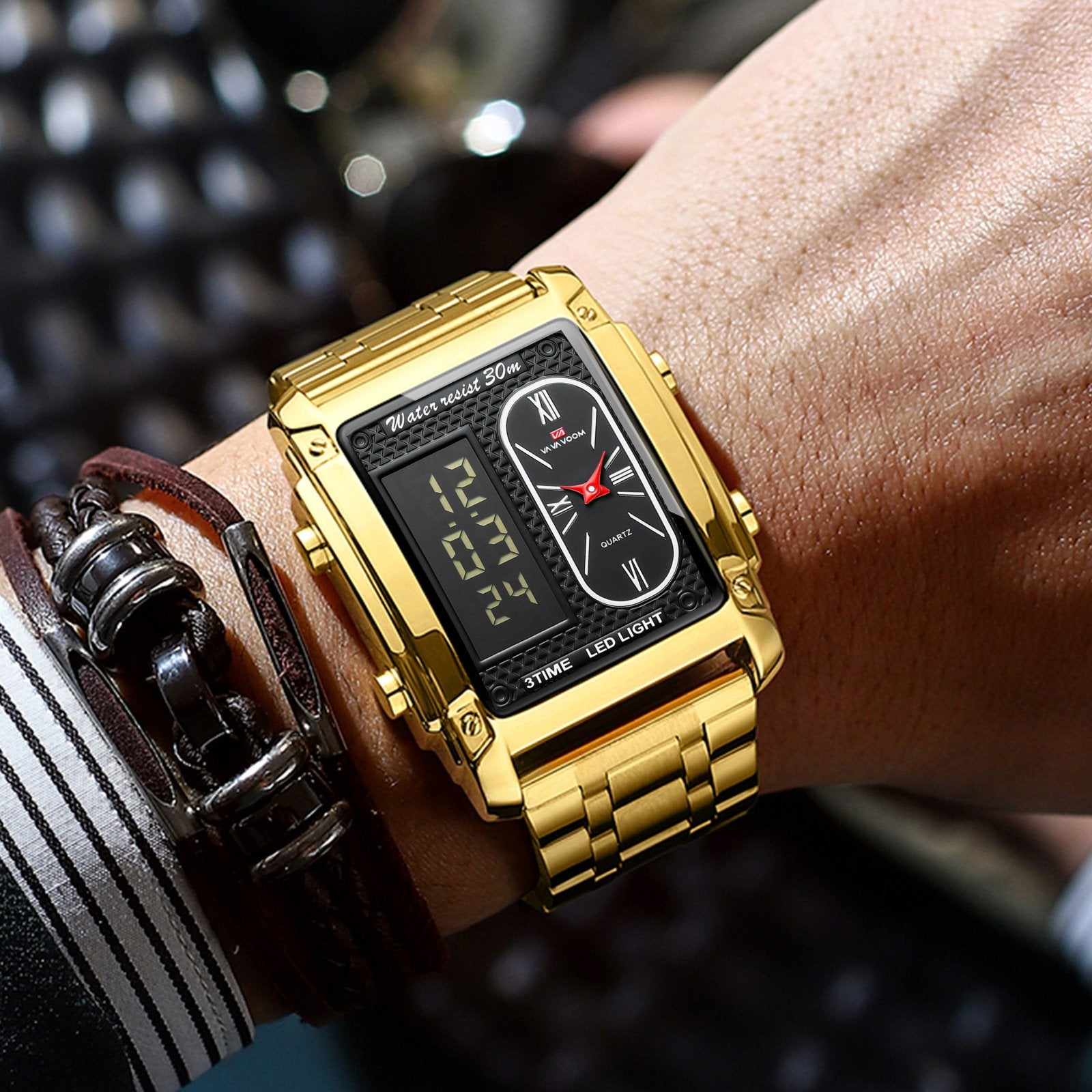Waterproof Multi-Function Square Digital WatchWaterproof Multi-Function Square Digital Watch