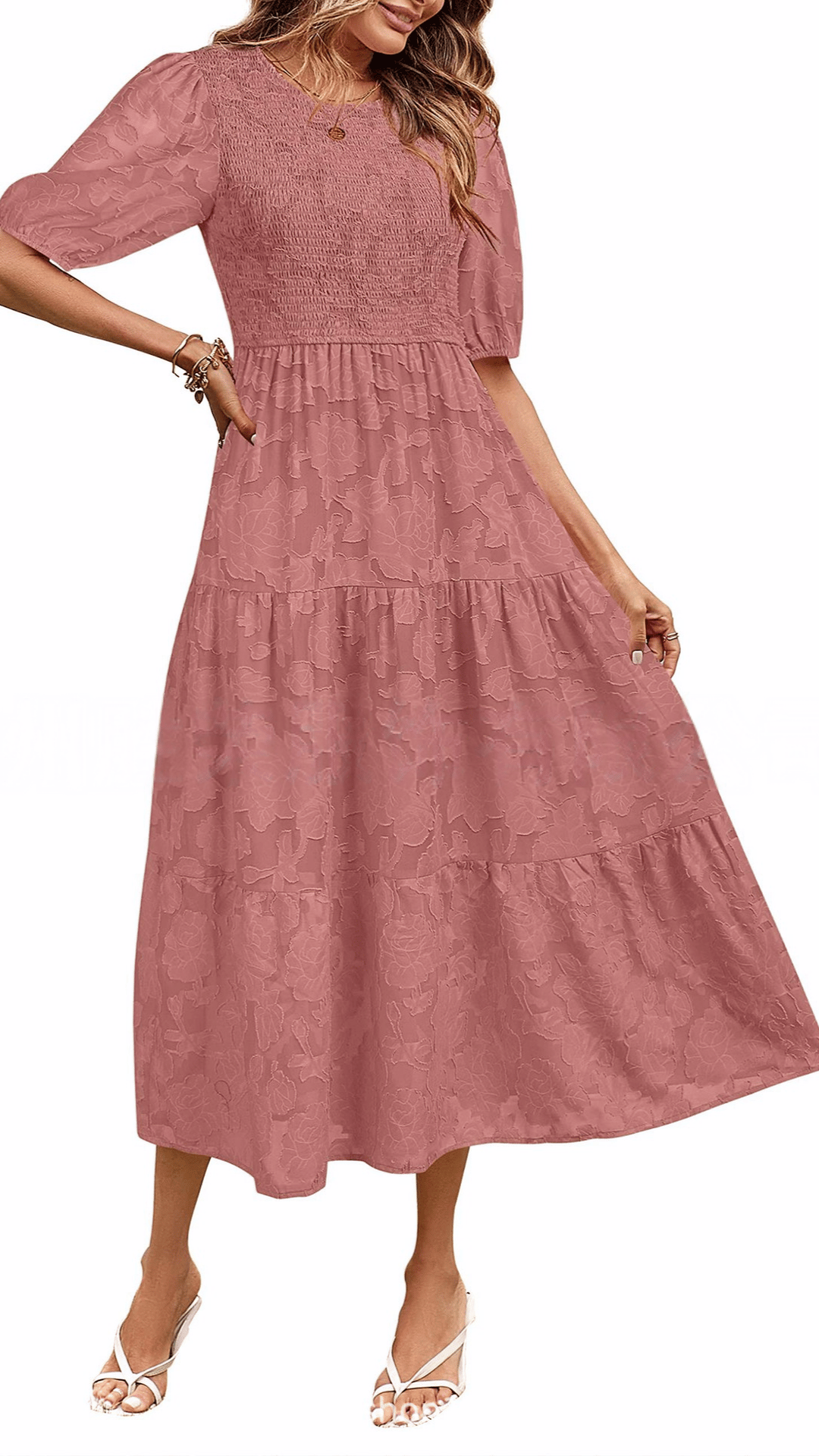 🌸 THE SMOCKED BUBBLE MAXI: PUFF SLEEVES, FLORAL LACE, TIERED DREAMS — YOUR 2026 SUMMER ROMANCE STARTS HERE 🌸