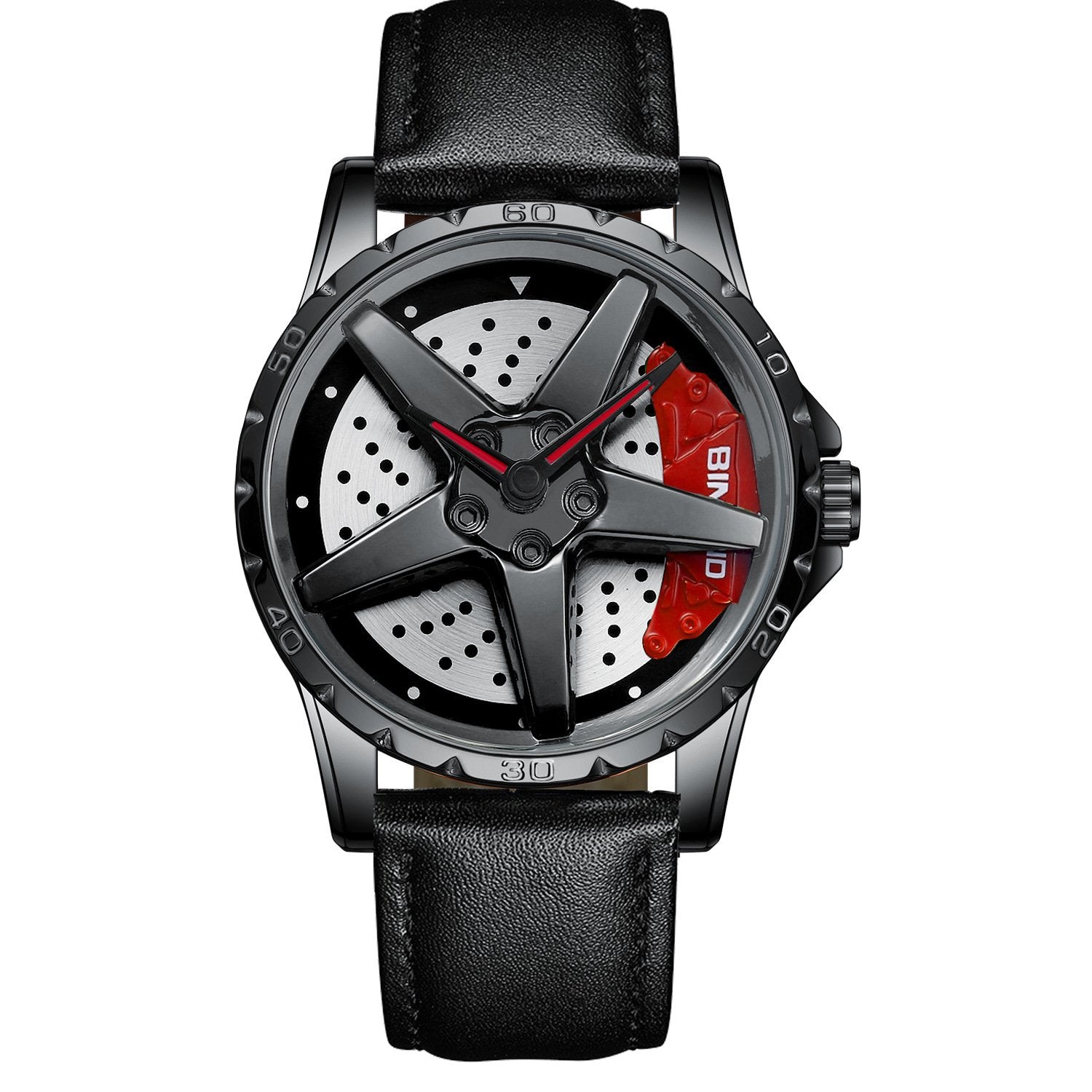 Men's Racing Steering Wheel Watch Water-resistant with luminous hands Adjustable strap