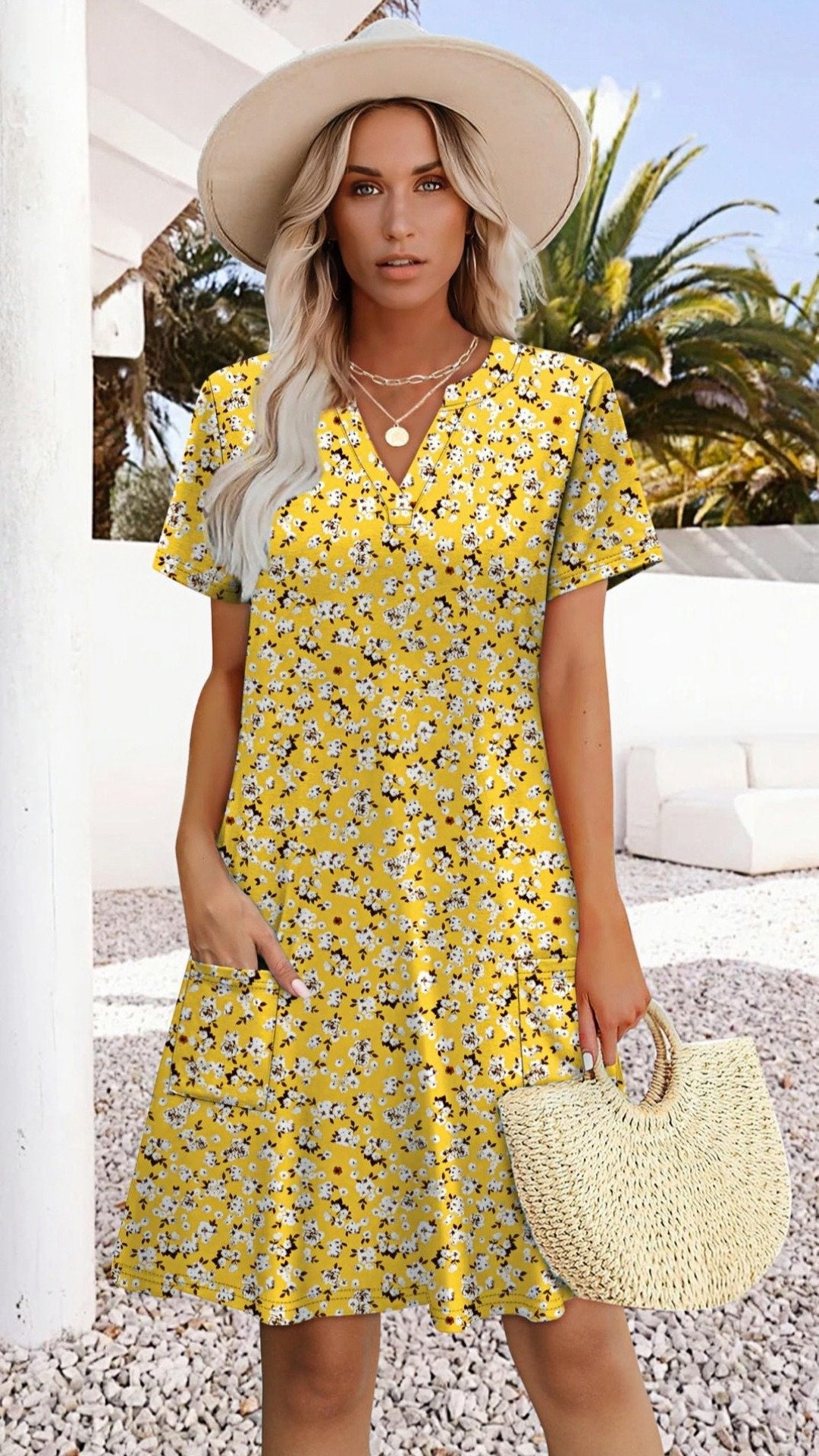 🌸 THE POCKET T-SHIRT DRESS: V-NECK, SHORT SLEEVES, MID-THIGH LENGTH — YOUR 2026 SUMMER GO-TO 🌸