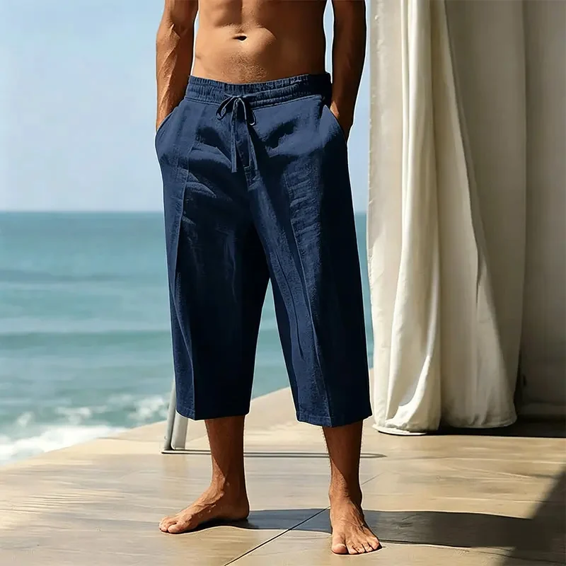 Men’s Breathable Tencel Trousers – Relaxed Fit, Mid-Length, Soft Drape, Ideal for Summer Casual---Buy 2 Get Extra 20% Off & Free Shipping!
