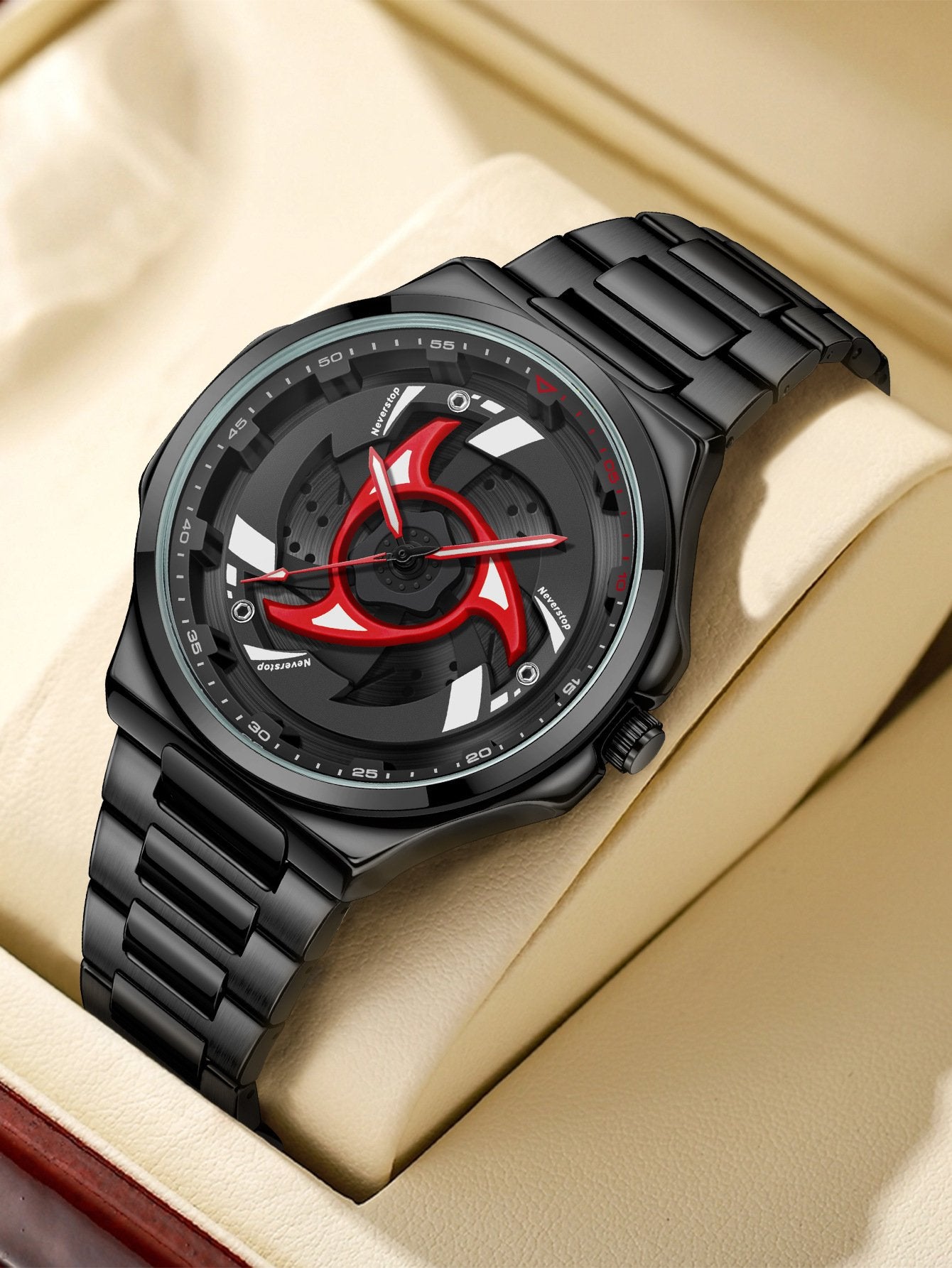Men's Sports Quartz Watch with 360-Degree Rotating Bezel