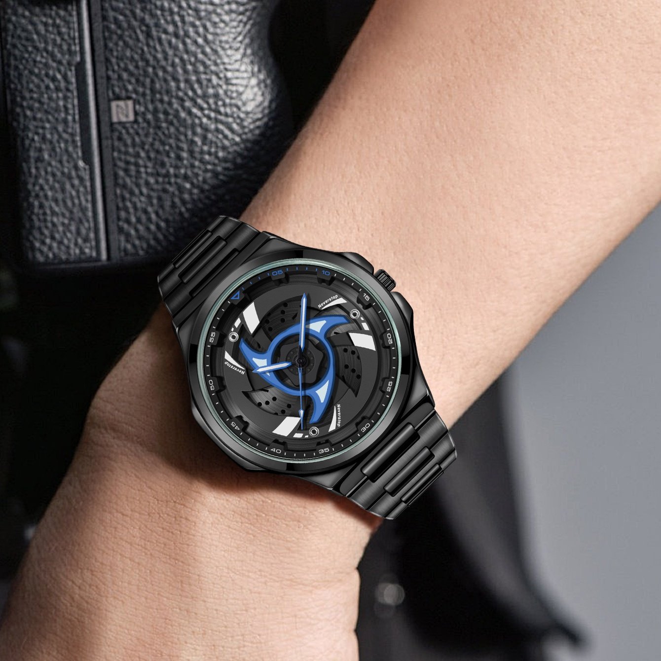 Men's Sports Quartz Watch with 360-Degree Rotating Bezel