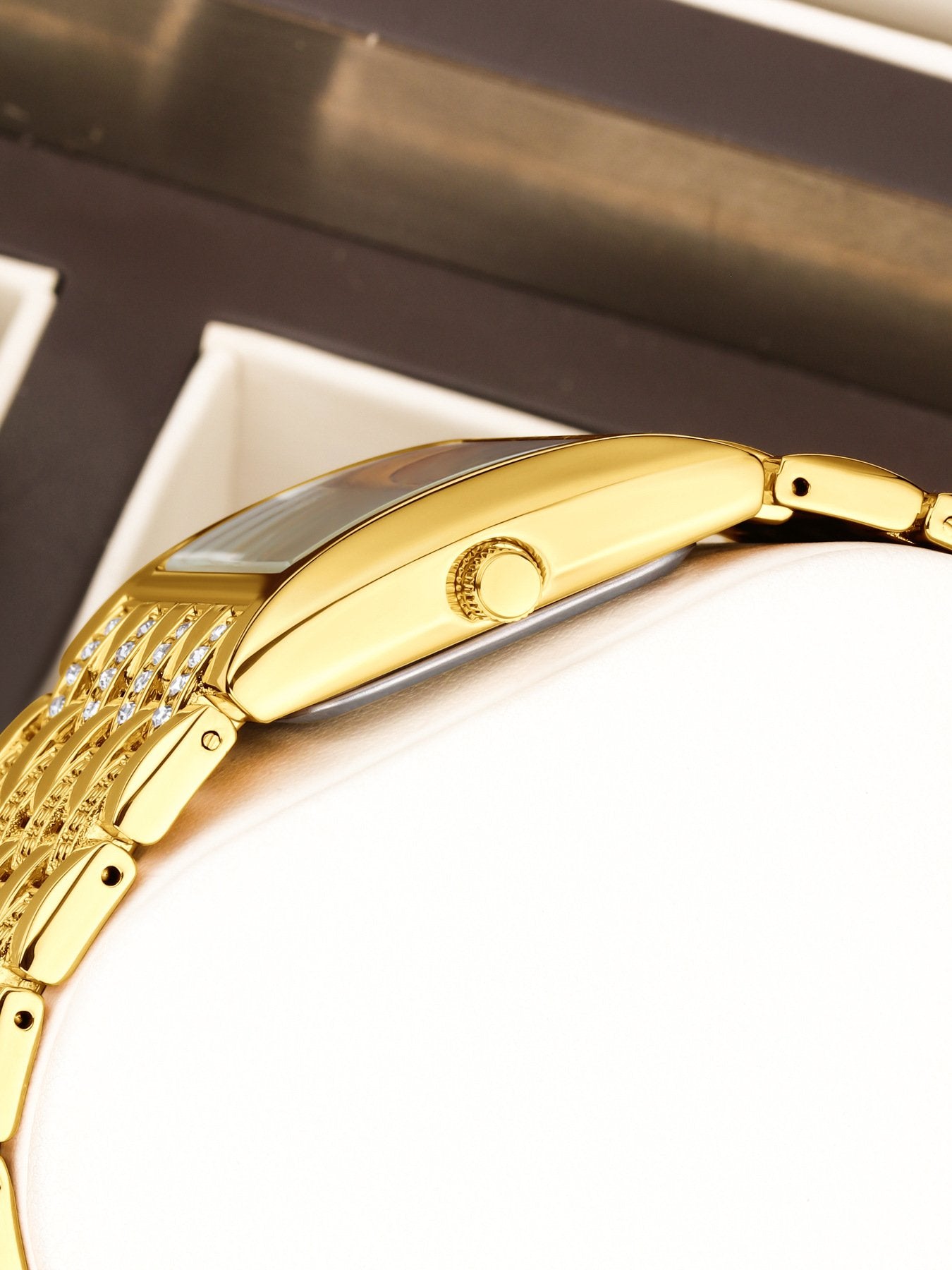 Luxury Diamond-Set Women's Watch with a Square Dial