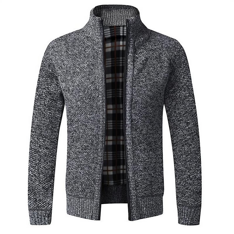 Men's Zip-Front Knitted Cardigan