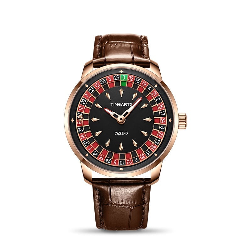 Roulette Men's Watch: Luminous, Water-Resistant Quartz Timepiece