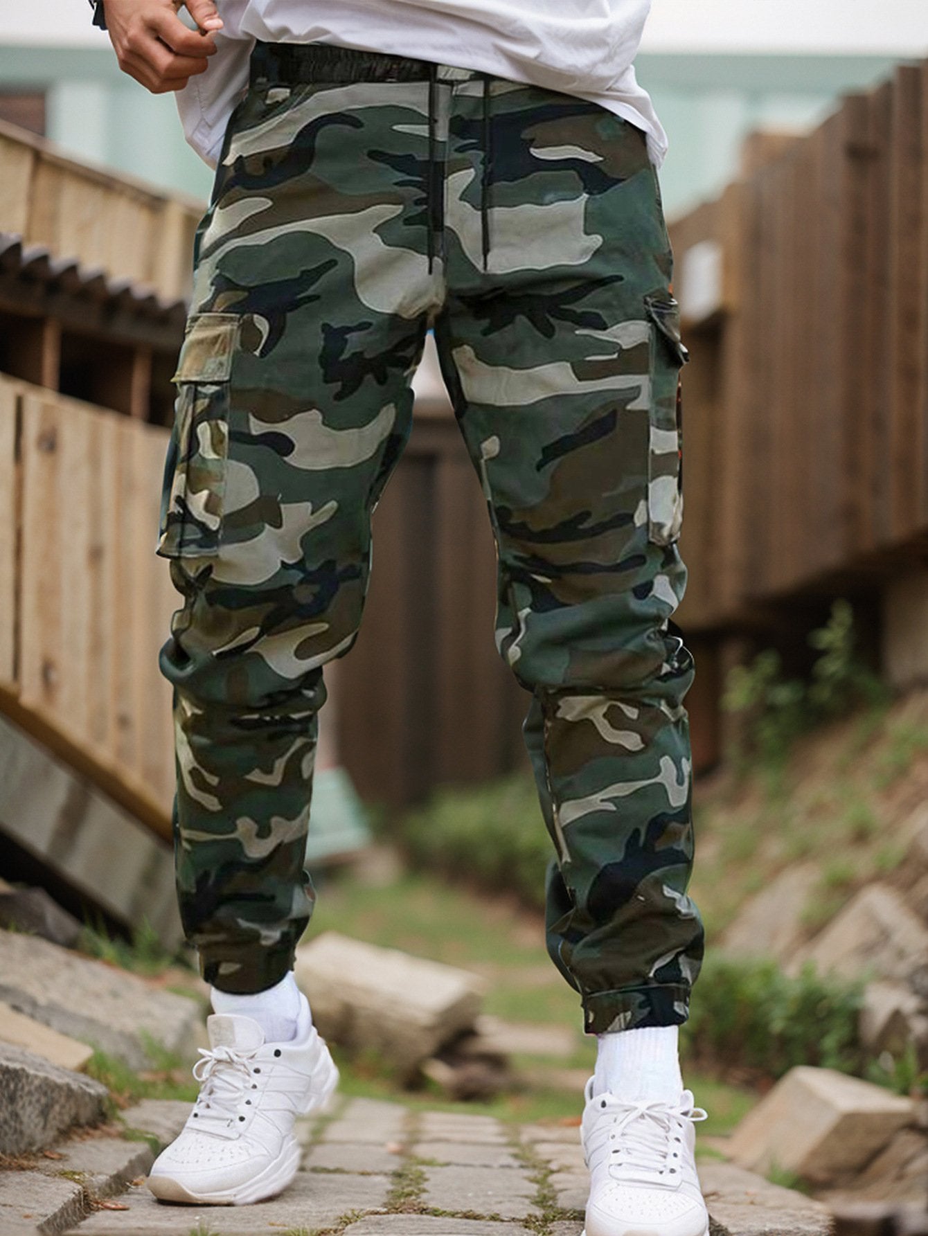 Men's Camo Cargo Pants - Multi-Pocket Tactical Military Trousers - Regular Fit Casual Work Pants - All Seasons Camouflage Bottoms