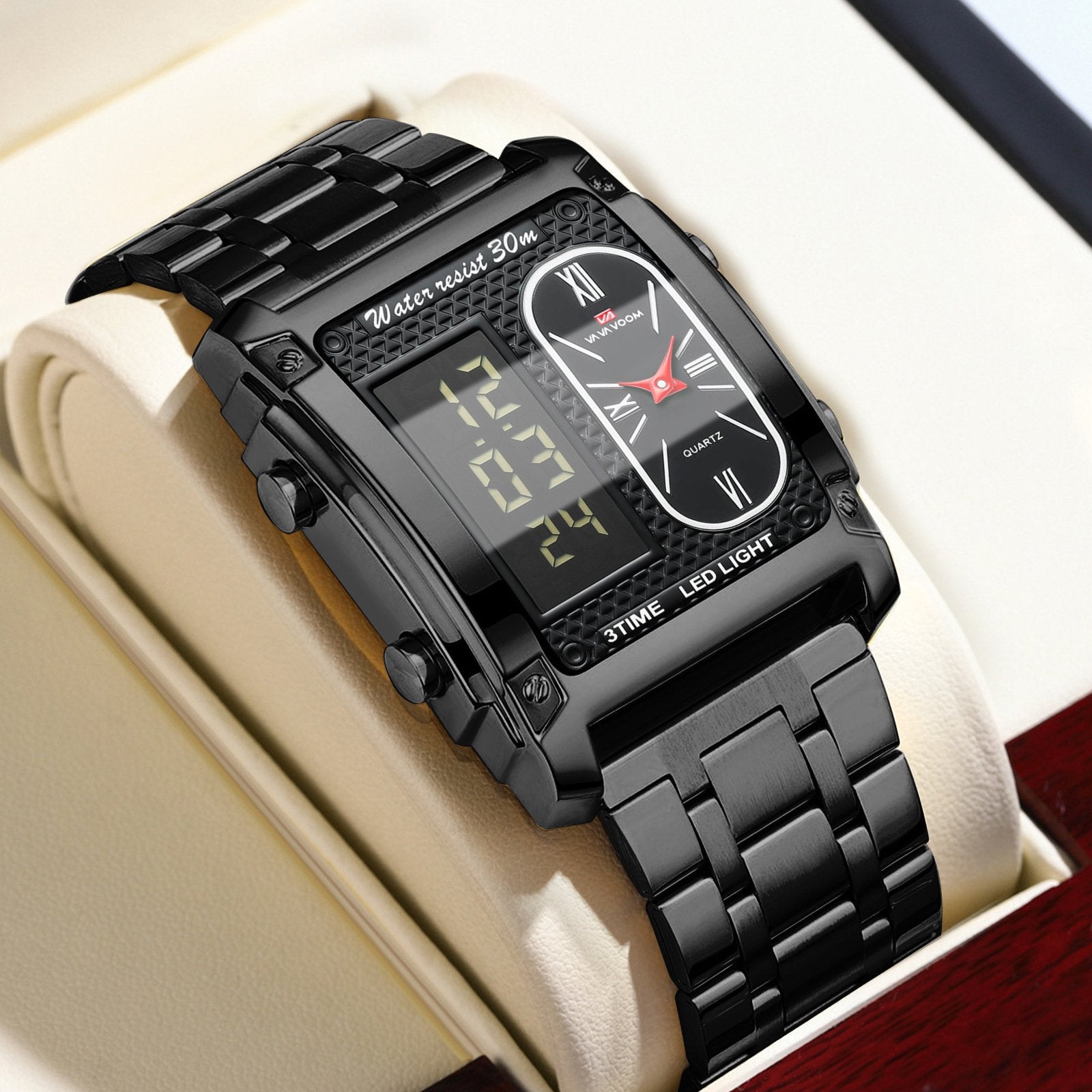 Waterproof Multi-Function Square Digital WatchWaterproof Multi-Function Square Digital Watch