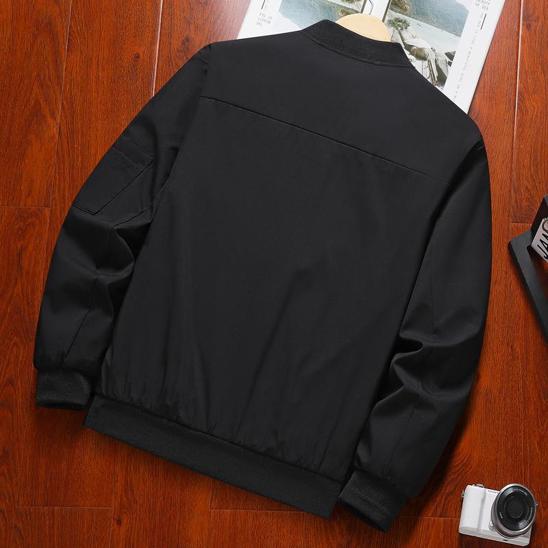 Men's Stylish Black Bomber Jacket|Comfortable Trendy Baseball Jersey Coat