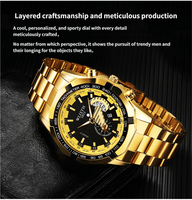 Waterproof luminous men's watch with calendar