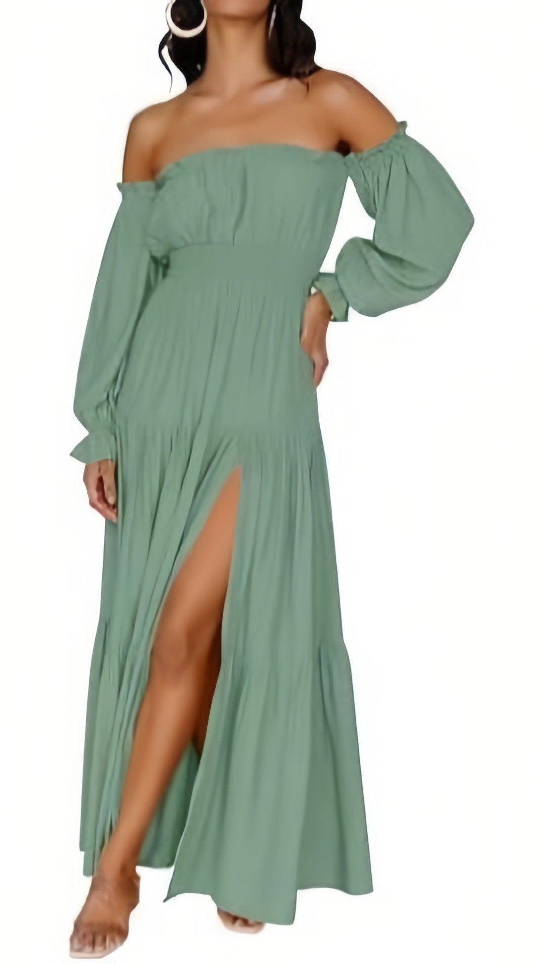 🌸 THE OFF-SHOULDER BOHO MAXI: PUFF SLEEVES, SIDE SPLIT, TIERED DREAMS — YOUR MOST ROMANTIC DRESS YET 🌸