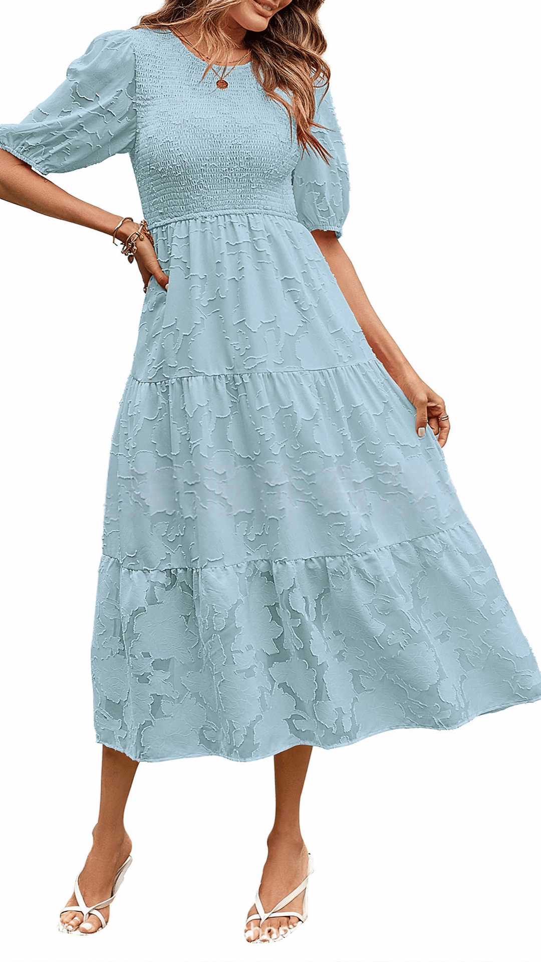 🌸 THE SMOCKED BUBBLE MAXI: PUFF SLEEVES, FLORAL LACE, TIERED DREAMS — YOUR 2026 SUMMER ROMANCE STARTS HERE 🌸