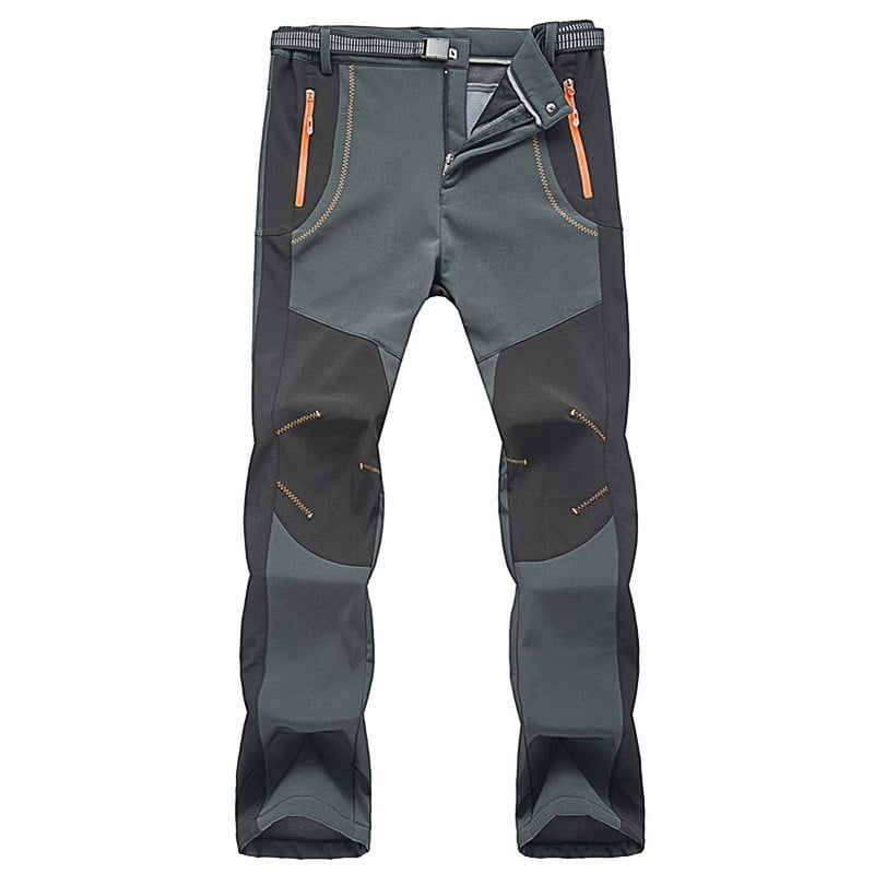 Men's Waterproof Fleece Lined Snow Pants - High Rise Joggers with Belt for  Winter Activities