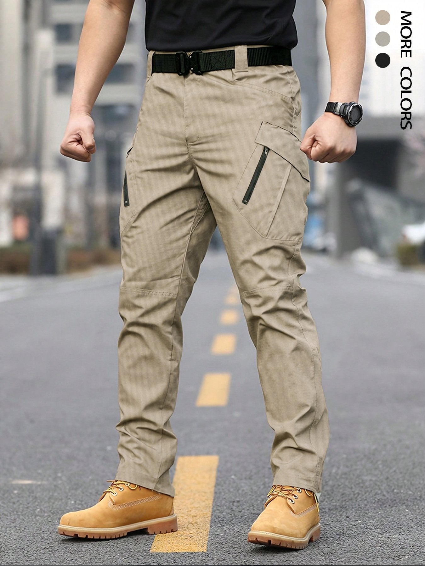 Men's Retro Streetwear Cargo Pants | Relaxed Fit Multi-Pocket Trousers | Comfortable All-Season Daily Menswear