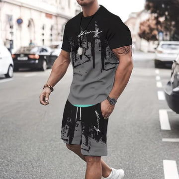 🔥 Men's Graphic Print T-Shirt & Shorts Set – Soft Fabric, Bold Design & Perfect for Summer Days ☀️