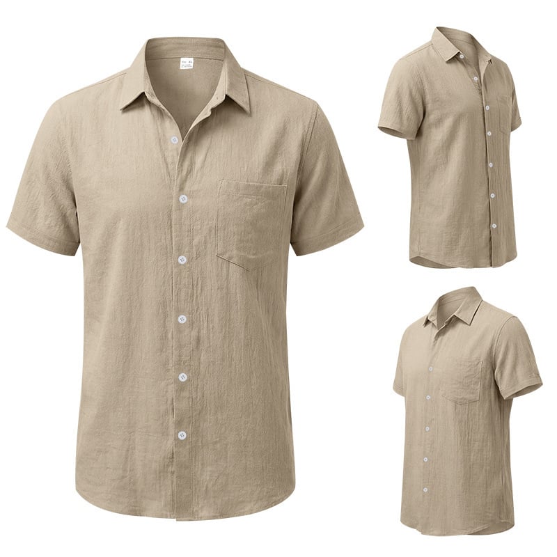 Men's Summer Linen Short-Sleeve Shirt