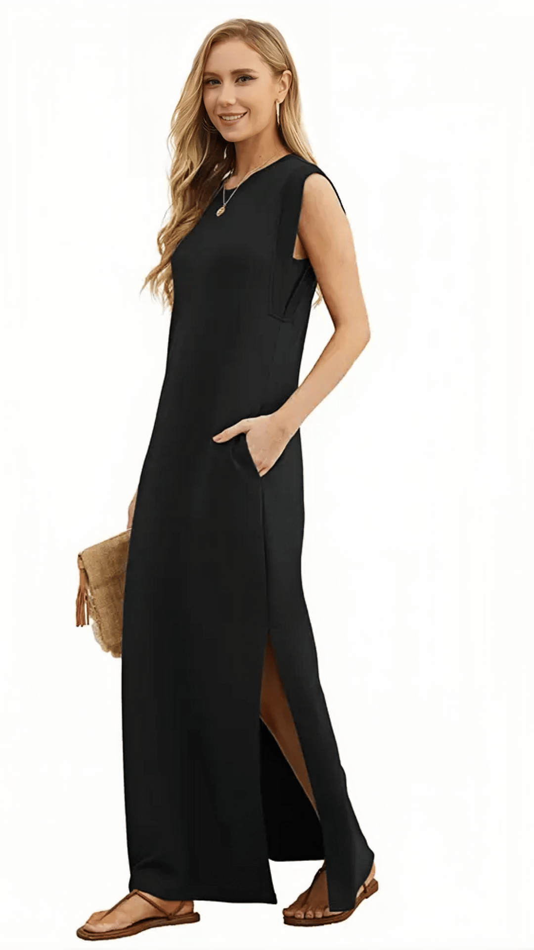 🌞 THE NO-WRINKLE VACATION MAXI: POCKETS, SIDE SPLIT, ARMS THAT LOOK AMAZING — YOUR SUMMER HOLIDAY HERO 🌞
