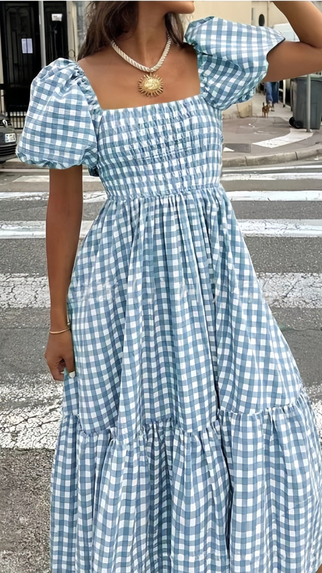 ✨THE FRENCHY SQUARE DRESS: PLAID, RUFFLED HEM, ELASTIC CUFF SLEEVES — YOUR NEW FAVOURITE FOR LEISURE & DATES✨