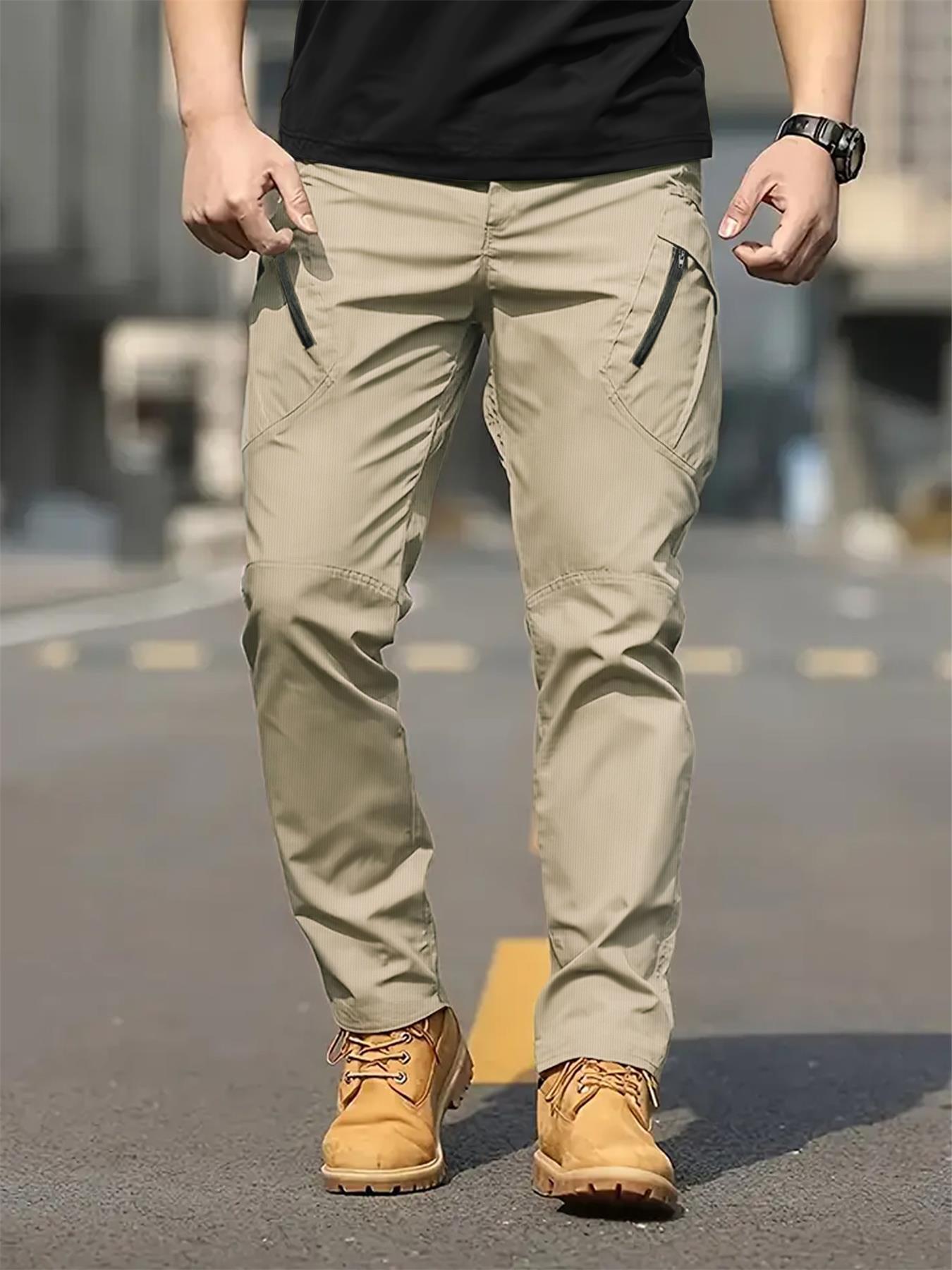 Men's Retro Streetwear Cargo Pants | Relaxed Fit Multi-Pocket Trousers | Comfortable All-Season Daily Menswear