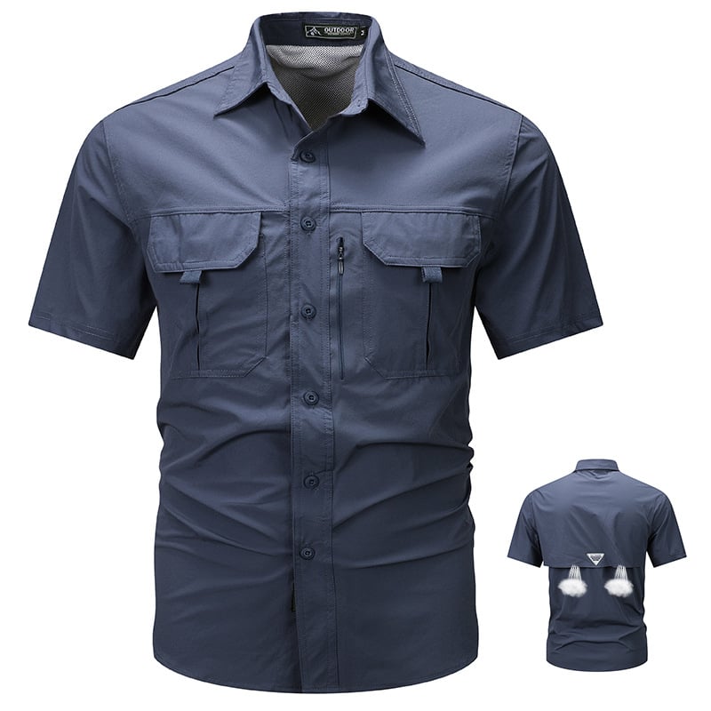 The Aero-Transit Shirt: Hidden Mesh-Vented Solid Shirt | Breathable Utility Gear for Men