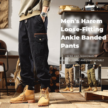 [Best Gift For Him] Men's Harem Loose-Fitting Ankle Banded Pants