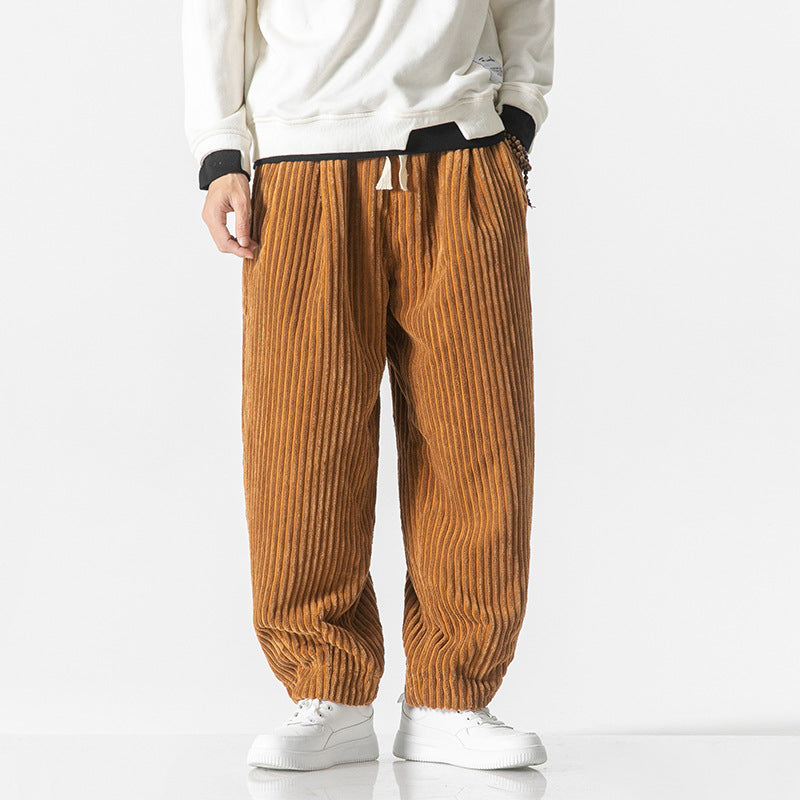 Casual Loose Corduroy Tapered Pants
