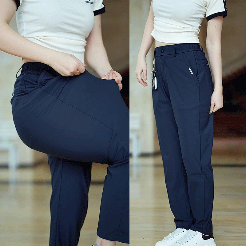 Pantalones casuales de negocios rectos, elásticos y de secado rápido