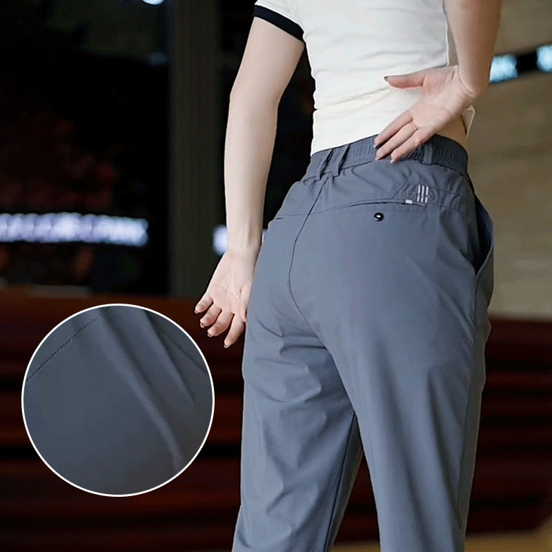 Pantalones casuales de negocios rectos, elásticos y de secado rápido