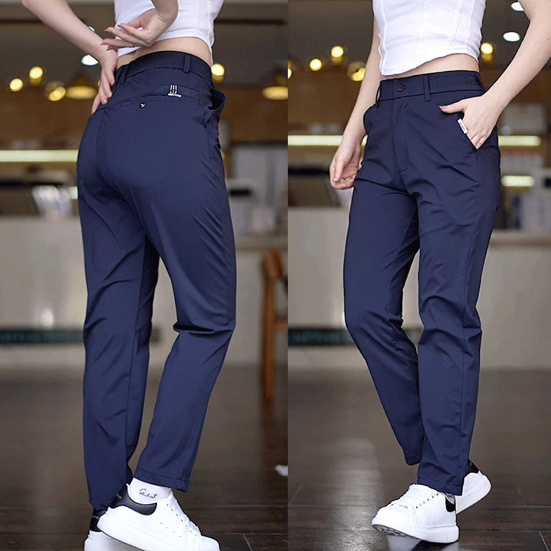 Pantalones casuales de negocios rectos, elásticos y de secado rápido
