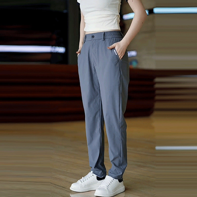 Pantalones casuales de negocios rectos, elásticos y de secado rápido